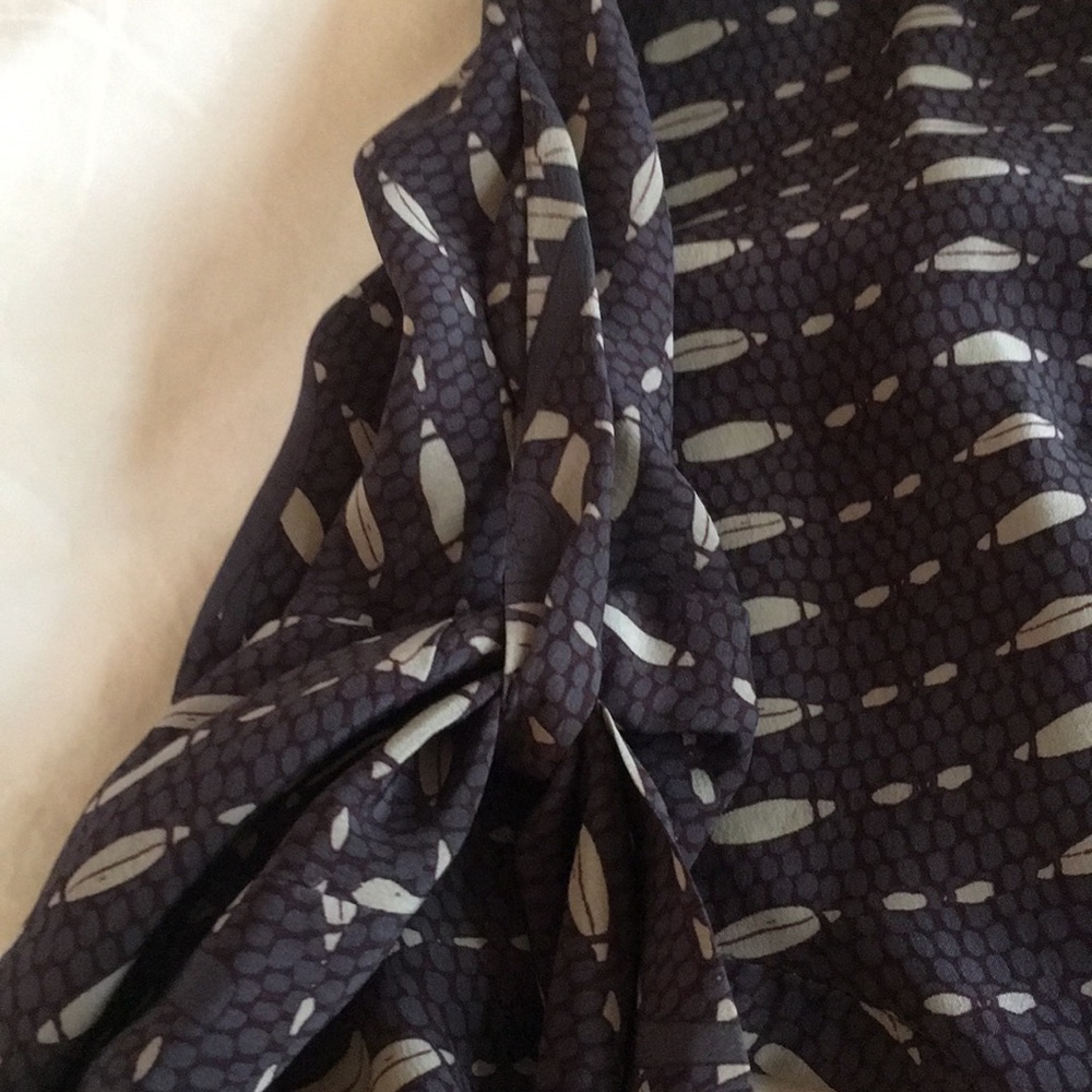 Vena Cava silk dress pleat ruffle collar neckline - Picture 5 of 6